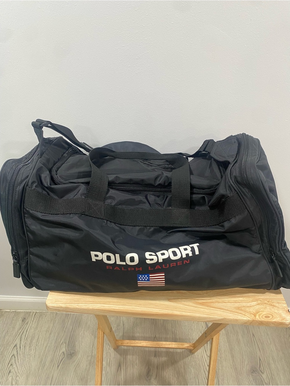 Vintage Polo Ralph Lauren Black Duffel Bag